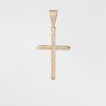 DIJE CRUZ PUNTAS PLANAS GRABADA